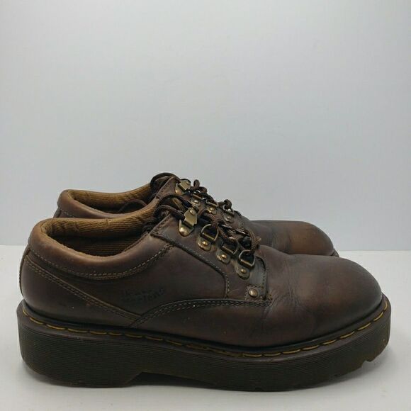 Dr. Martens England Made Mens 10 Brown Leather Air Wair Lug Sole Shoes VTG main image 12